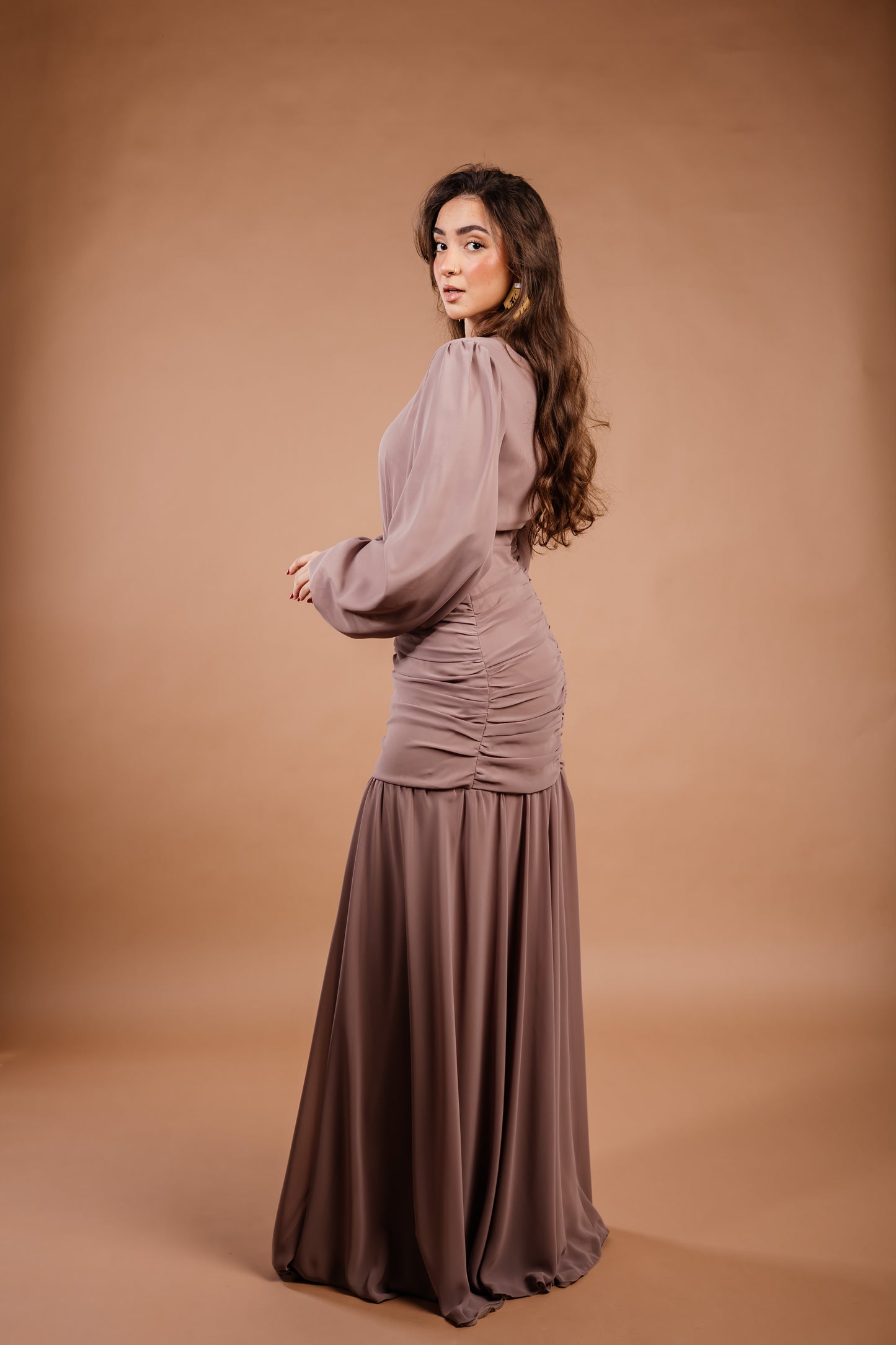 Ripple Dress in Beige