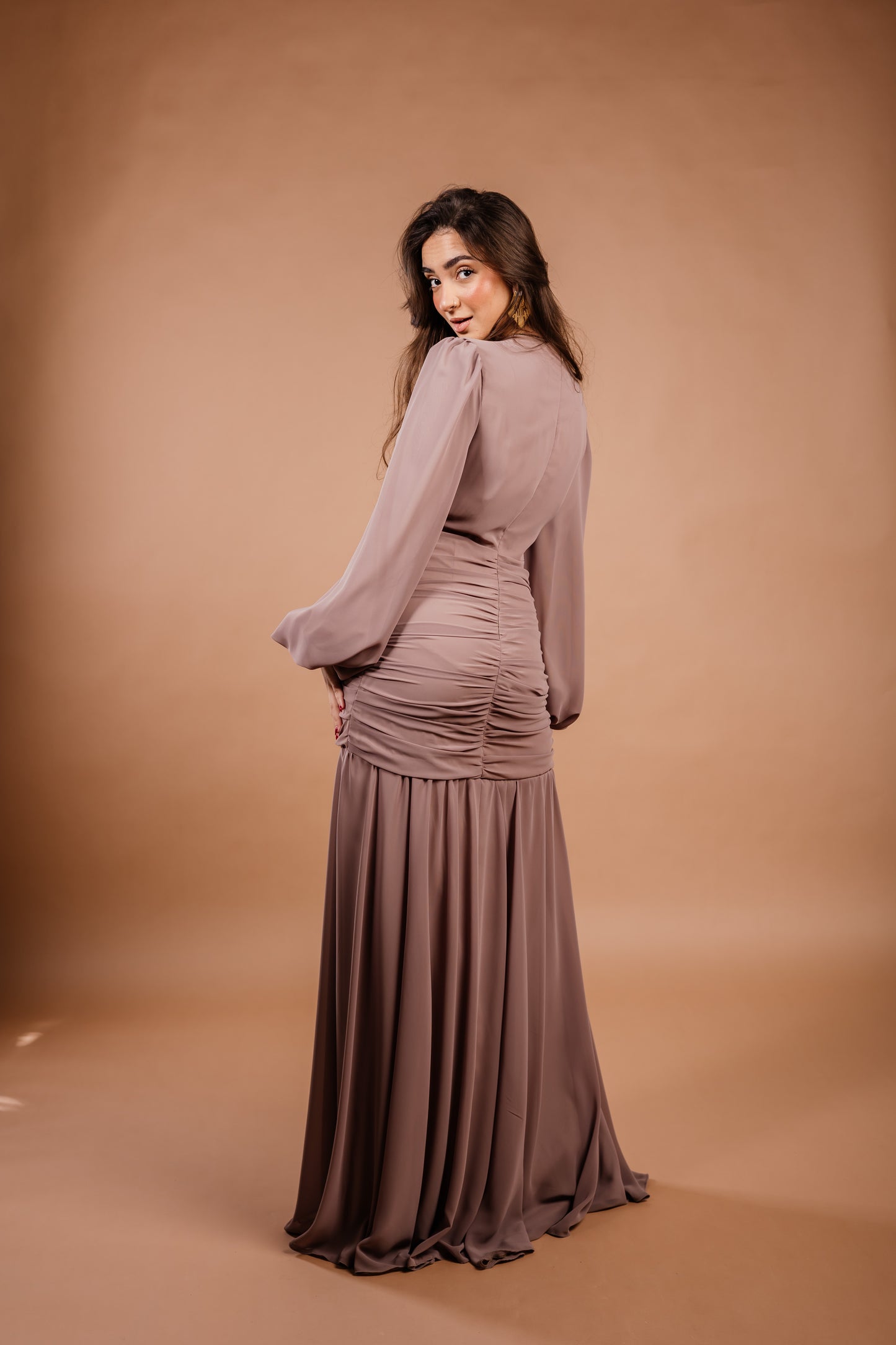 Ripple Dress in Beige