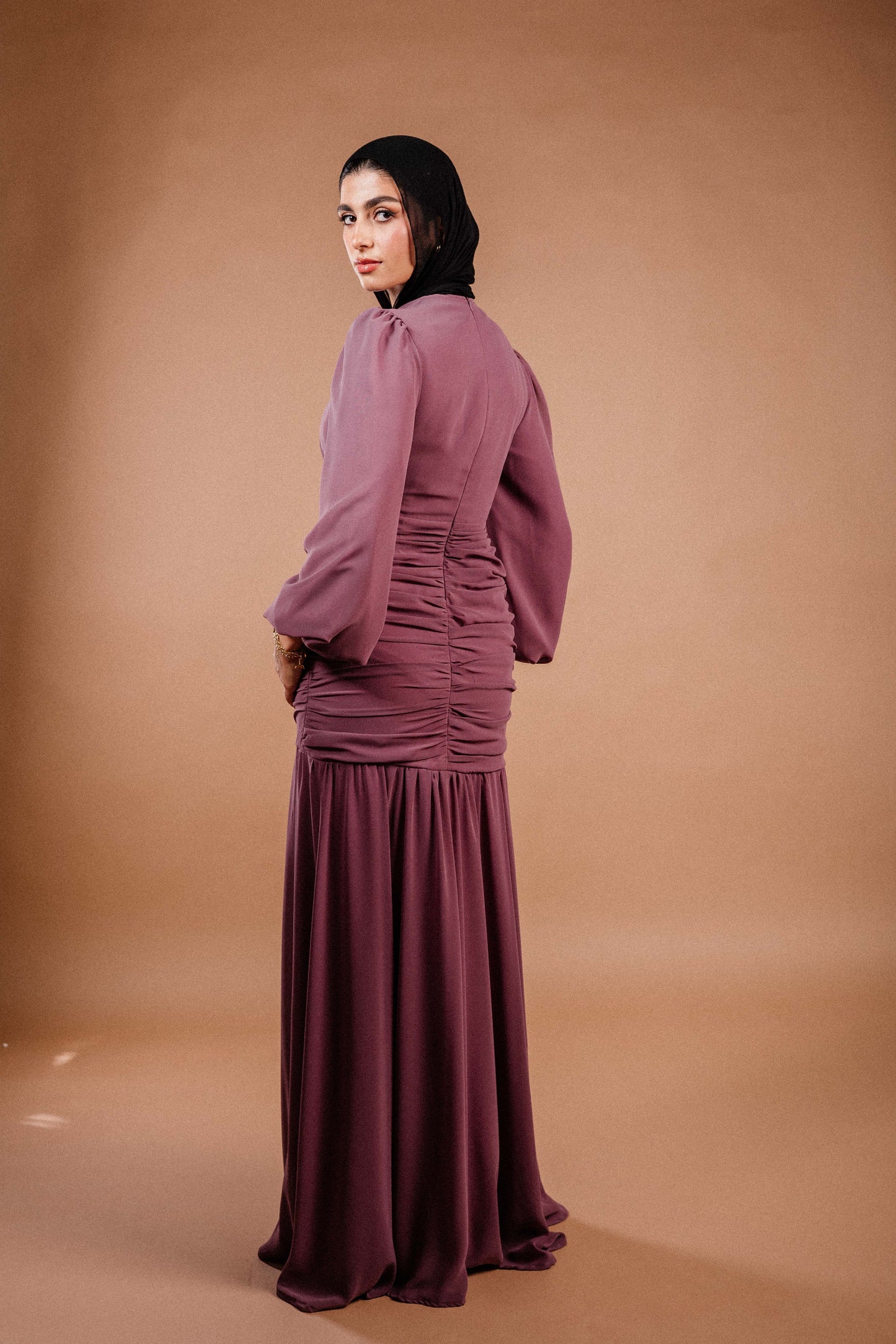 Ripple Dress in Rose Velvet