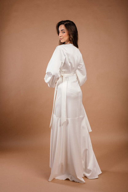 Signature Wrap Dress in Ivory