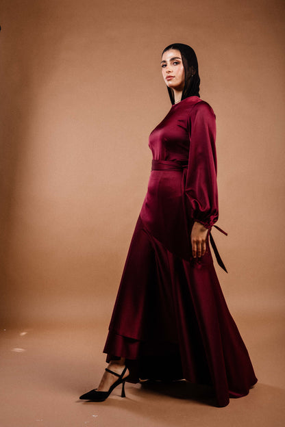 Signature Wrap Dress in Burgundy