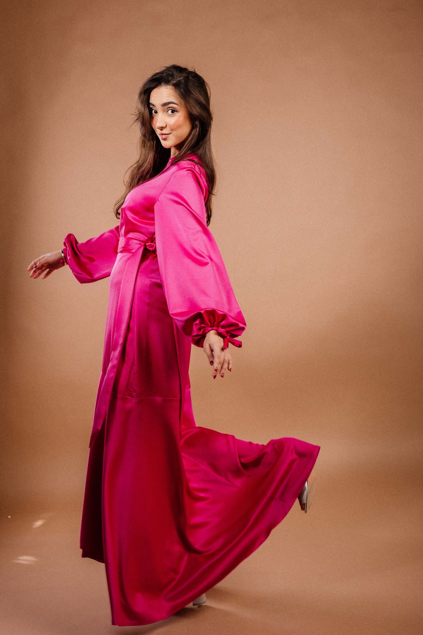 Signature Wrap Dress in Hot Pink