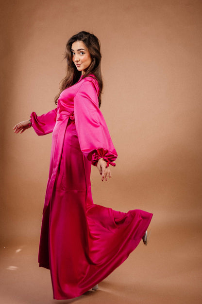 Signature Wrap Dress in Hot Pink