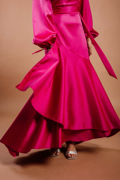 Signature Wrap Dress in Hot Pink