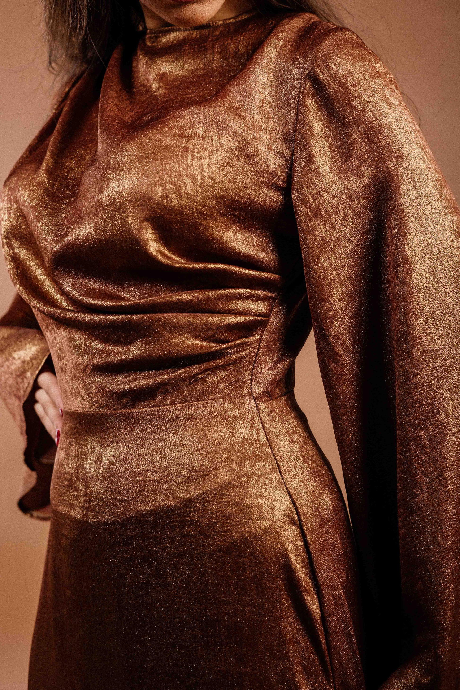 Layali Dress in Copper Gold Sara Eltoukhy Layali Dress in Copper Gold Sara Eltoukhy