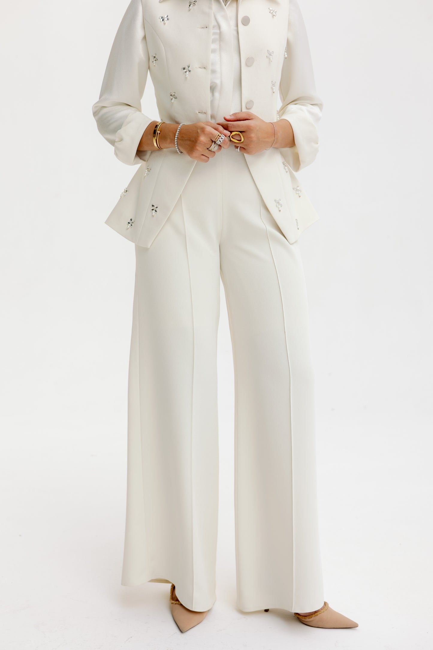 The Tailored Sculpt Pants in Off-White