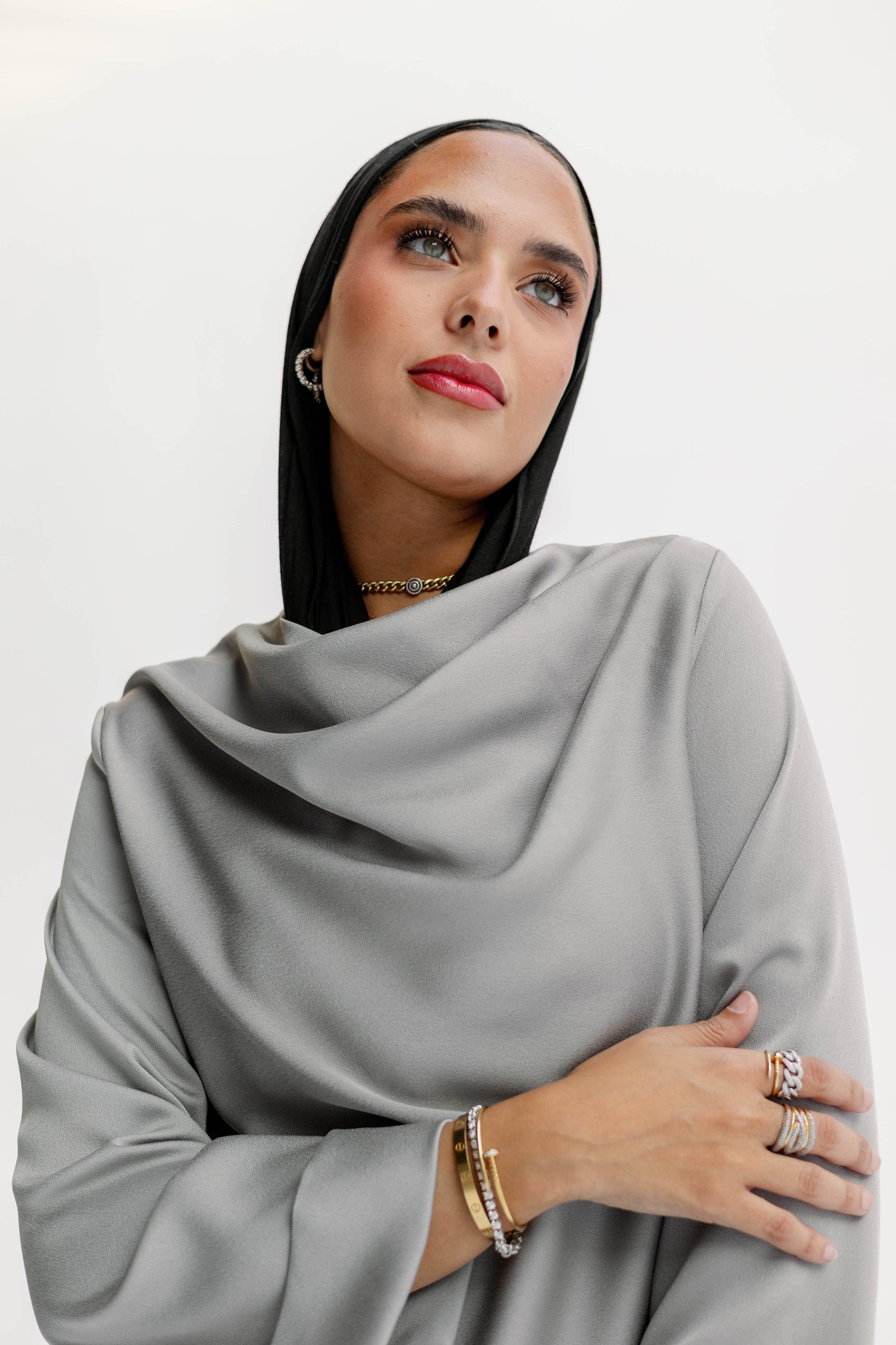 Satin Co-ords in Soft Ash