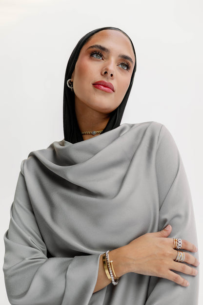 Satin Co-ords in Soft Ash