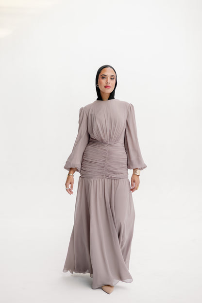 Ripple Dress in Beige