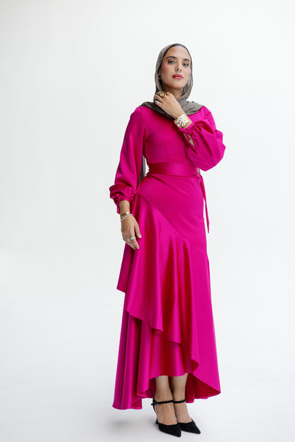 Signature Wrap Dress in Hot Pink