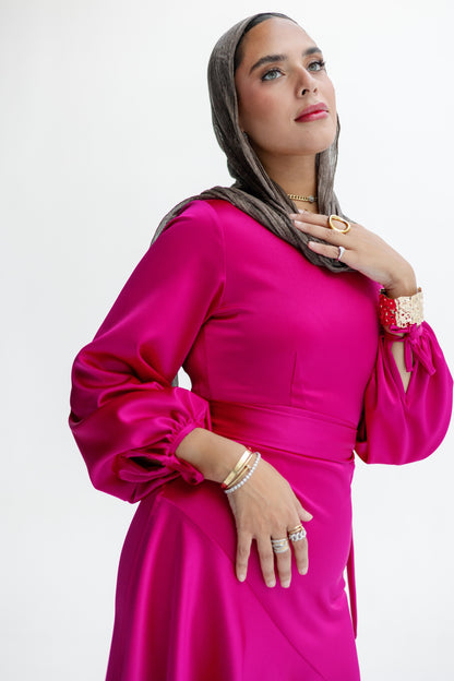 Signature Wrap Dress in Hot Pink