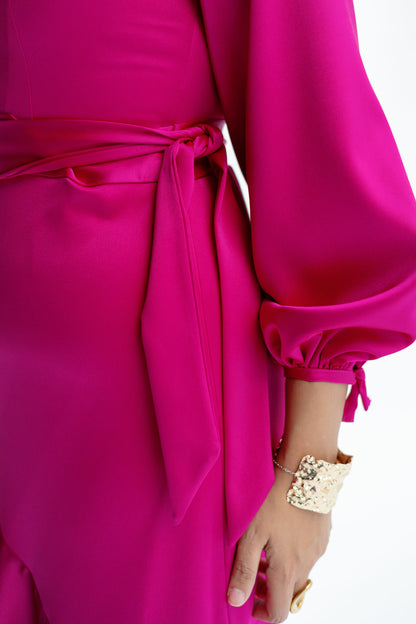 Signature Wrap Dress in Hot Pink