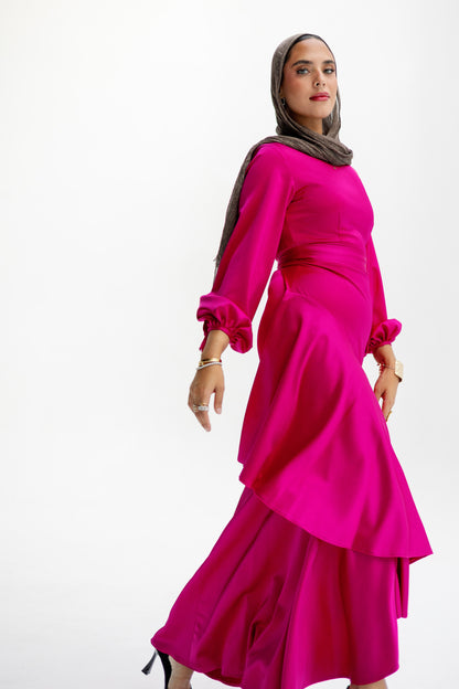 Signature Wrap Dress in Hot Pink